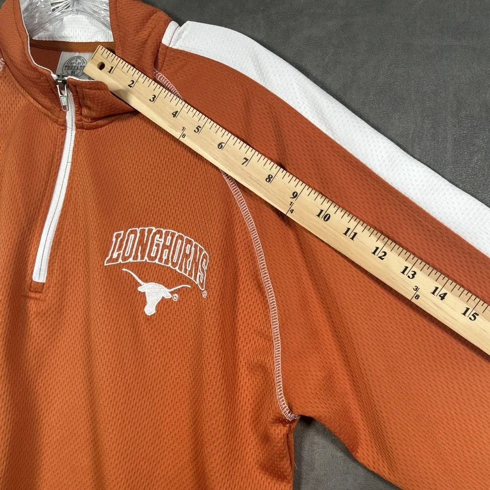 Texas Longhorns Rivalry Threads Mens Orange 1/4 Zip Long Sleeve Pullover L